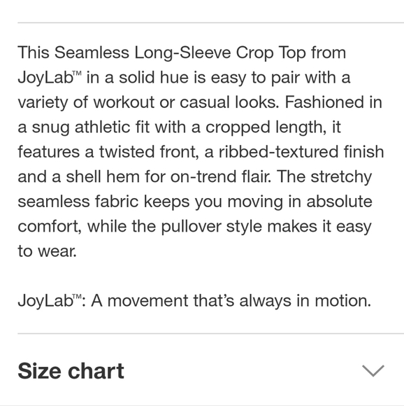 JoyLab Women's Wear 2 Ways Long Sleeve Crop Top ~ Lagoon - Picture 6 of 16
